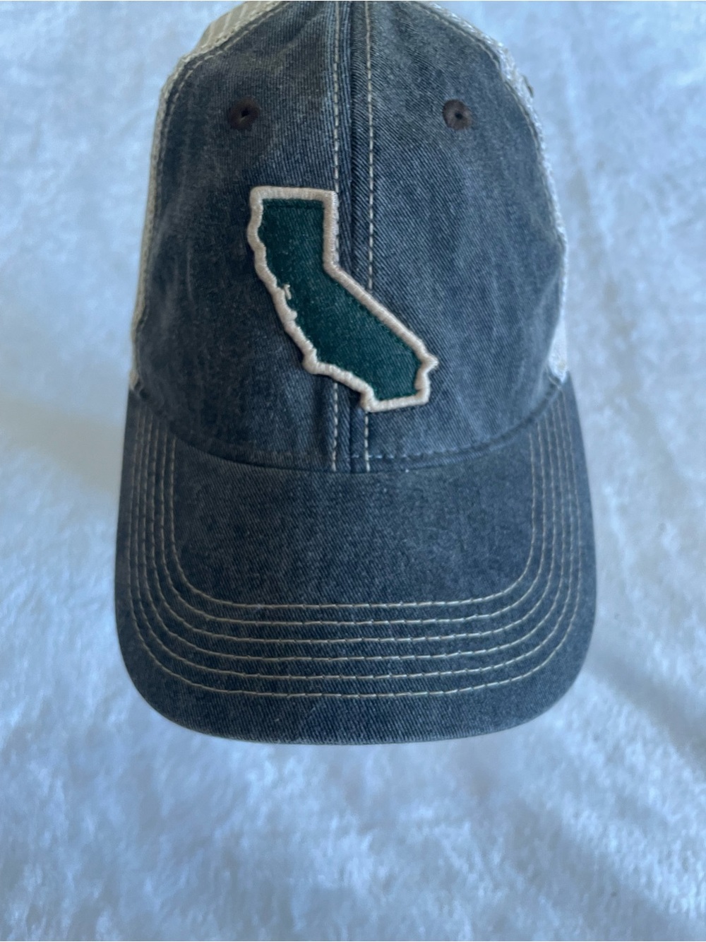 Legacy Washed Denim Baseball Cap with Teal California Patch